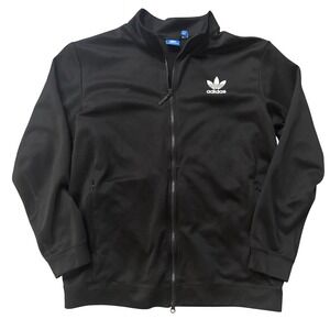 Adidas Originals Track Jacket Black Trefoil Logo Full Zip Men's Size L